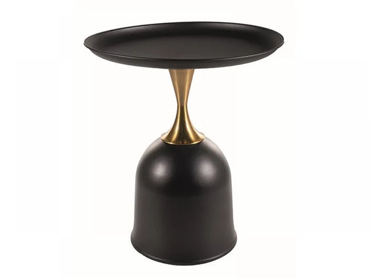 Masuta laterala Rotunda din Metal Negru/Auriu D51xH61cm Libra