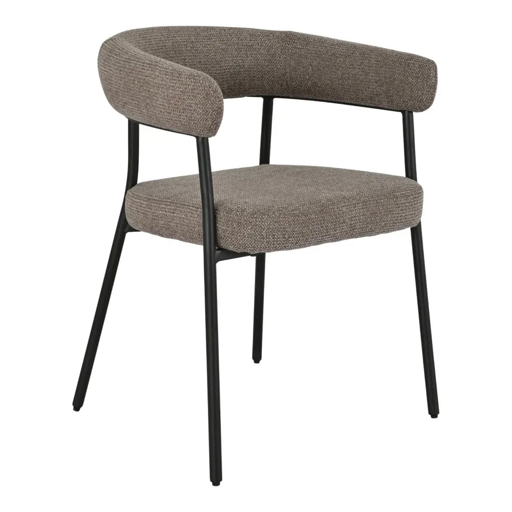Set 2 scaune din Stofa Maro si Metal Negru L56xH77cm Trivio