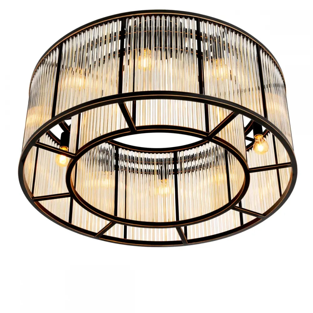 Plafoniera din Metal Bronz si Sticla Transparent H61xD80cm Bernardi L Eichholtz