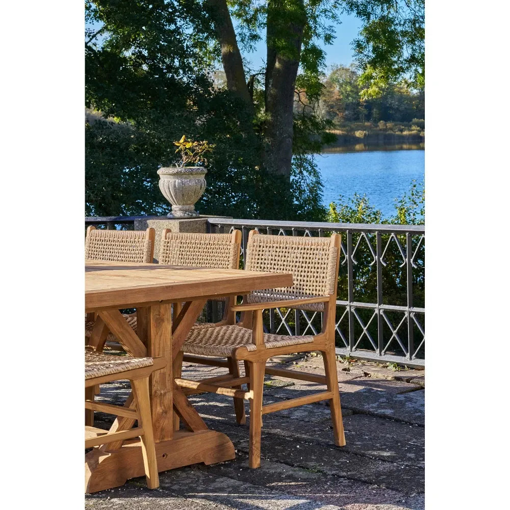 Scaun de exterior din Lemn de tec Maro si Ratan Maro H90xL57xA56cm Derby