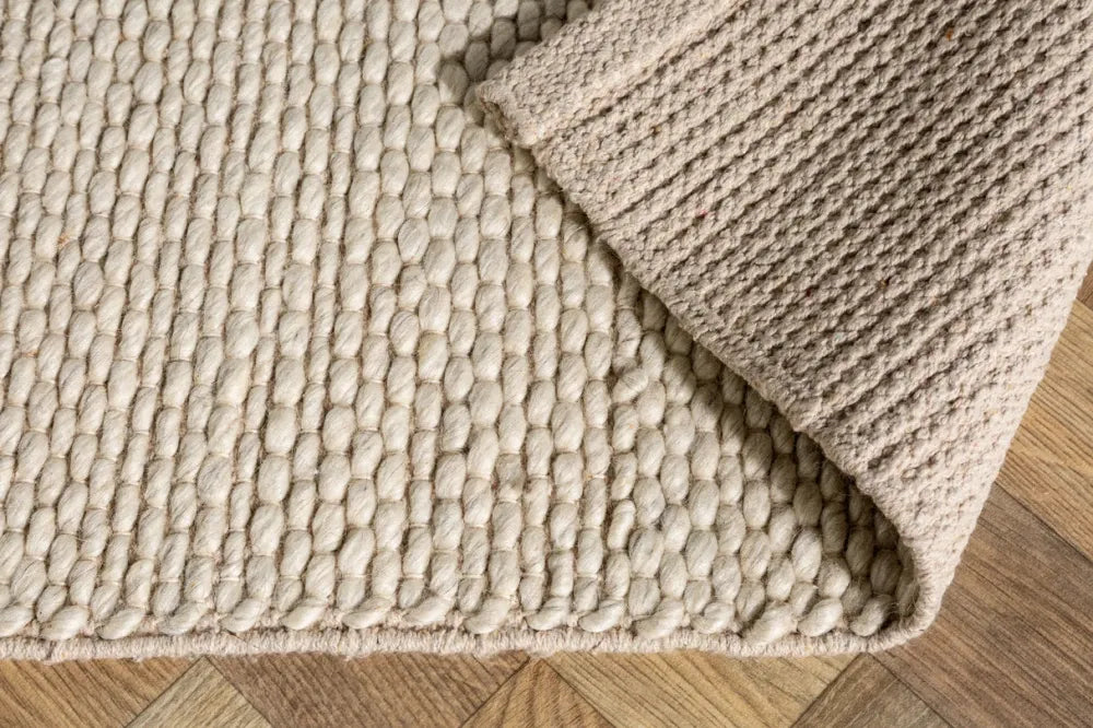 Covor din Lana/Poliester Bej L240cm Wool