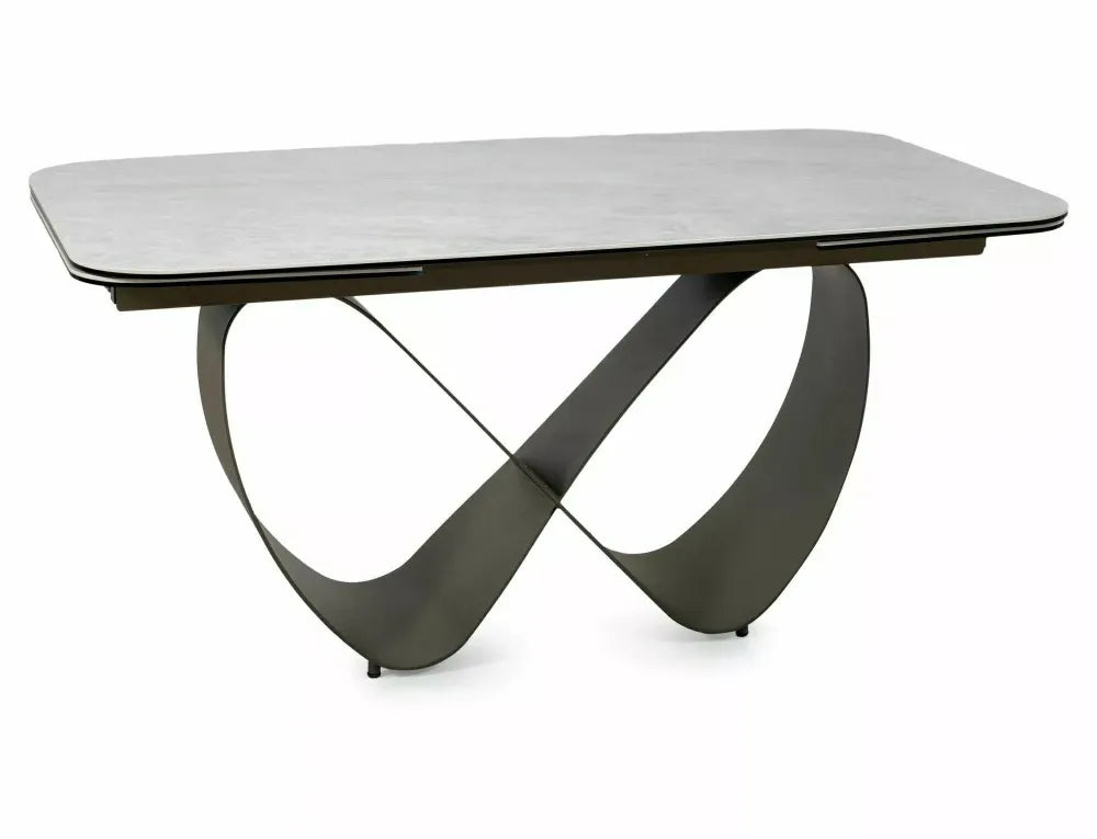 Masa extensibila din Metal Cupru si Sticla securizata+Ceramica Bej mat L160-240xH76cm Infinity