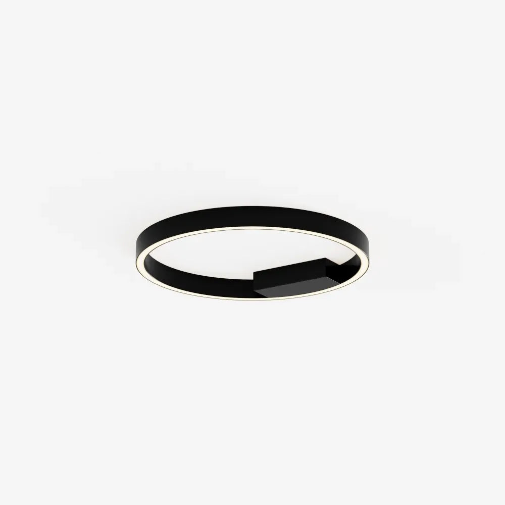 Plafoniera din Aluminiu Negru si Silicon Alb H3.5xD40cm Rim