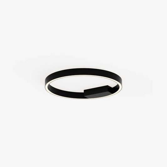 Plafoniera din Aluminiu Negru si Silicon Alb H3.5xD40cm Rim