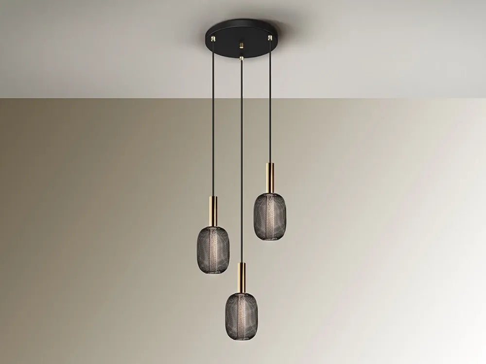 Lustra din Metal Negru/Auriu H145xD36cm Micron