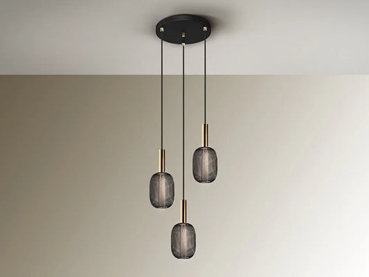 Lustra din Metal Negru/Auriu H145xD36cm Micron