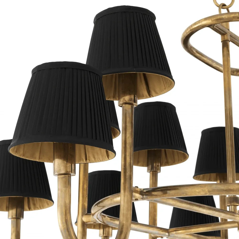 Candelabru din Metal Alama si Stofa Negru H57xL120.5cm Sparrows Eichholtz