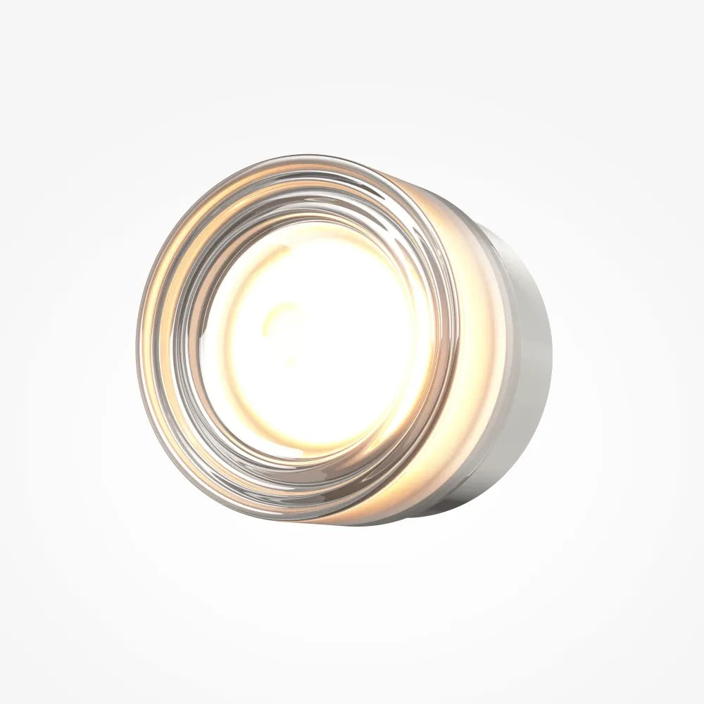 Aplica de perete din Metal Gri si Sticla Transparent H12.5xL9.2cm Olo2