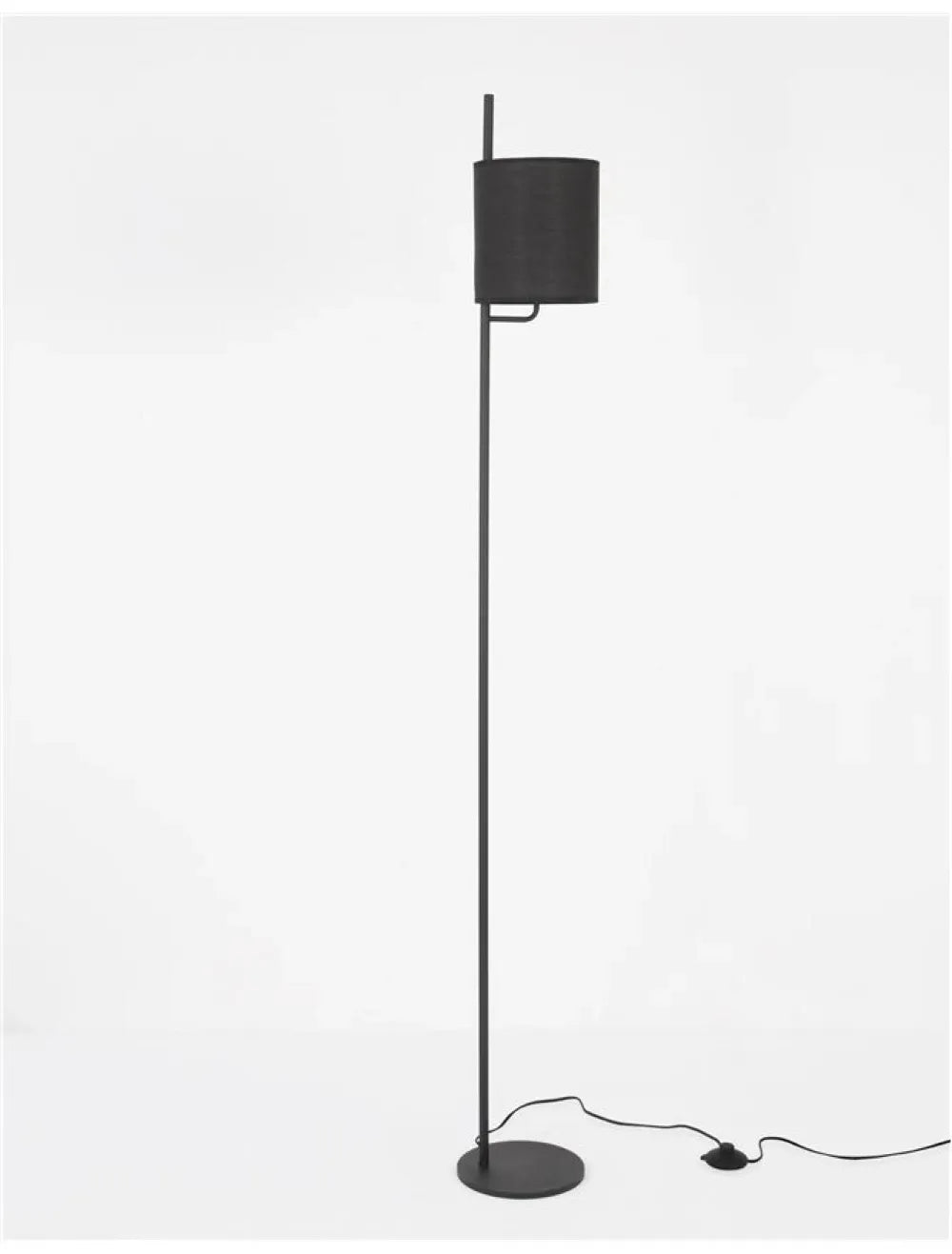 Lampa de podea structura din Aluminiu Negru si abajur din Textil Negru H176xL20cm IP20 YAMA