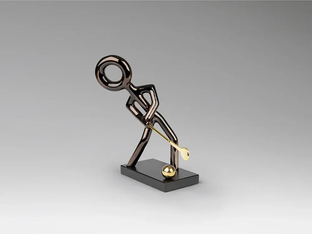 Figurina decorativa din Rasina Negru/Auriu L24xH29cm Golf