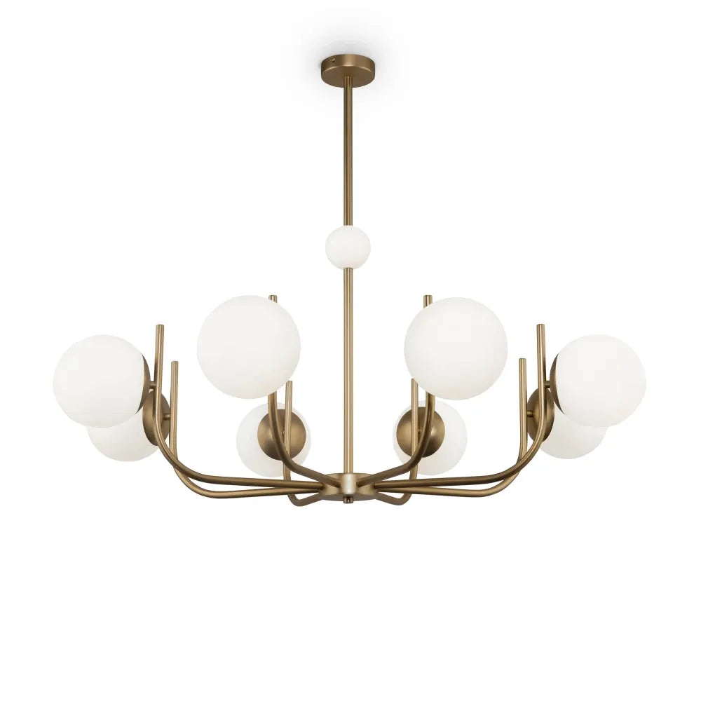 Lustra rotunda din Sticla Alb cu 8 becuri D103xH79cm Rendez-vous