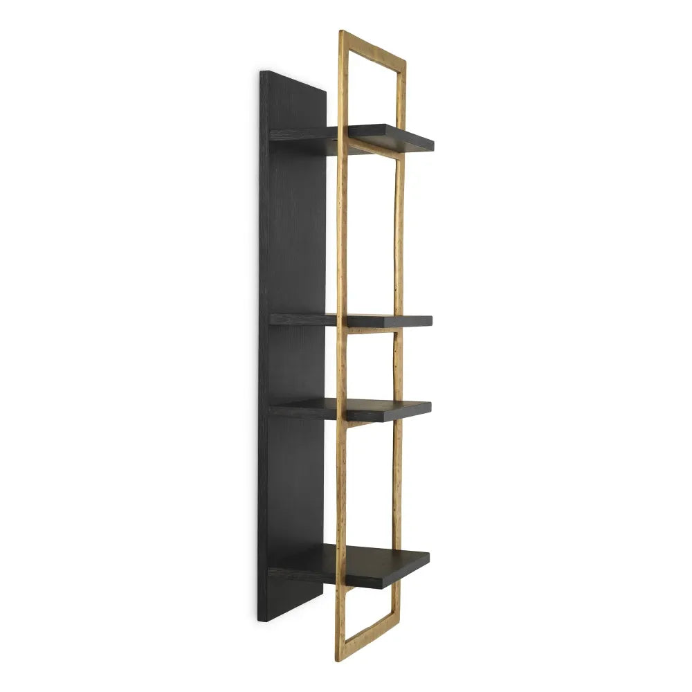 Raft suspendat din Furnir de stejar/Metal Gri carbune/Alama L45xH160cm Belcanto Eichholtz