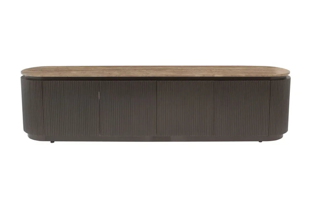 Comoda TV din MDF/Alama Maro si Travertin Maro L200xH50cm Russo Richmond interiors