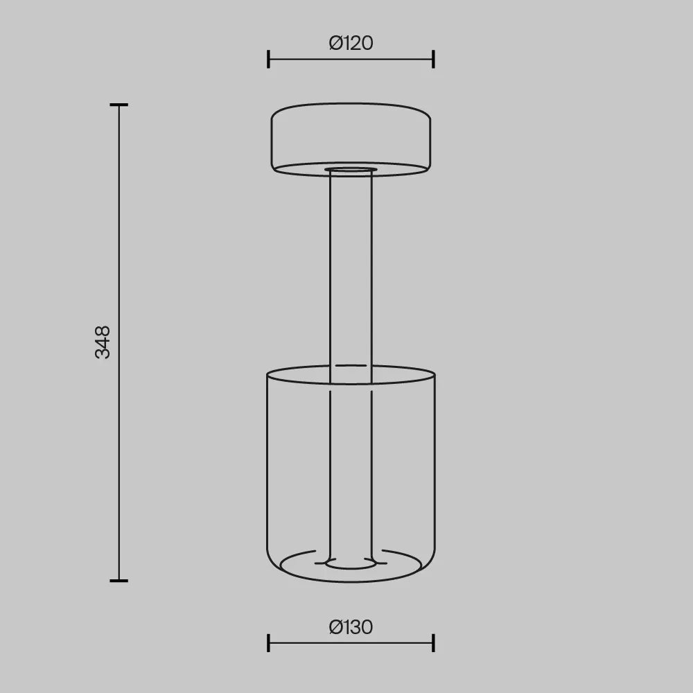 Veioza din Sticla Gri si Aluminiu Negru H34.8xD12cm AI Collaboration