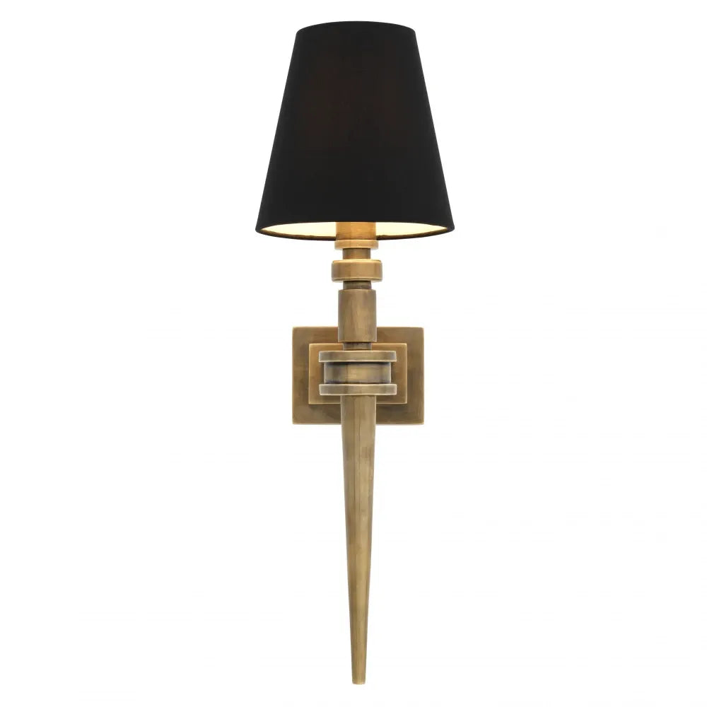 Aplica de perete din Metal Alama si Stofa Negru H50xL15cm Waterloo Single Eichholtz
