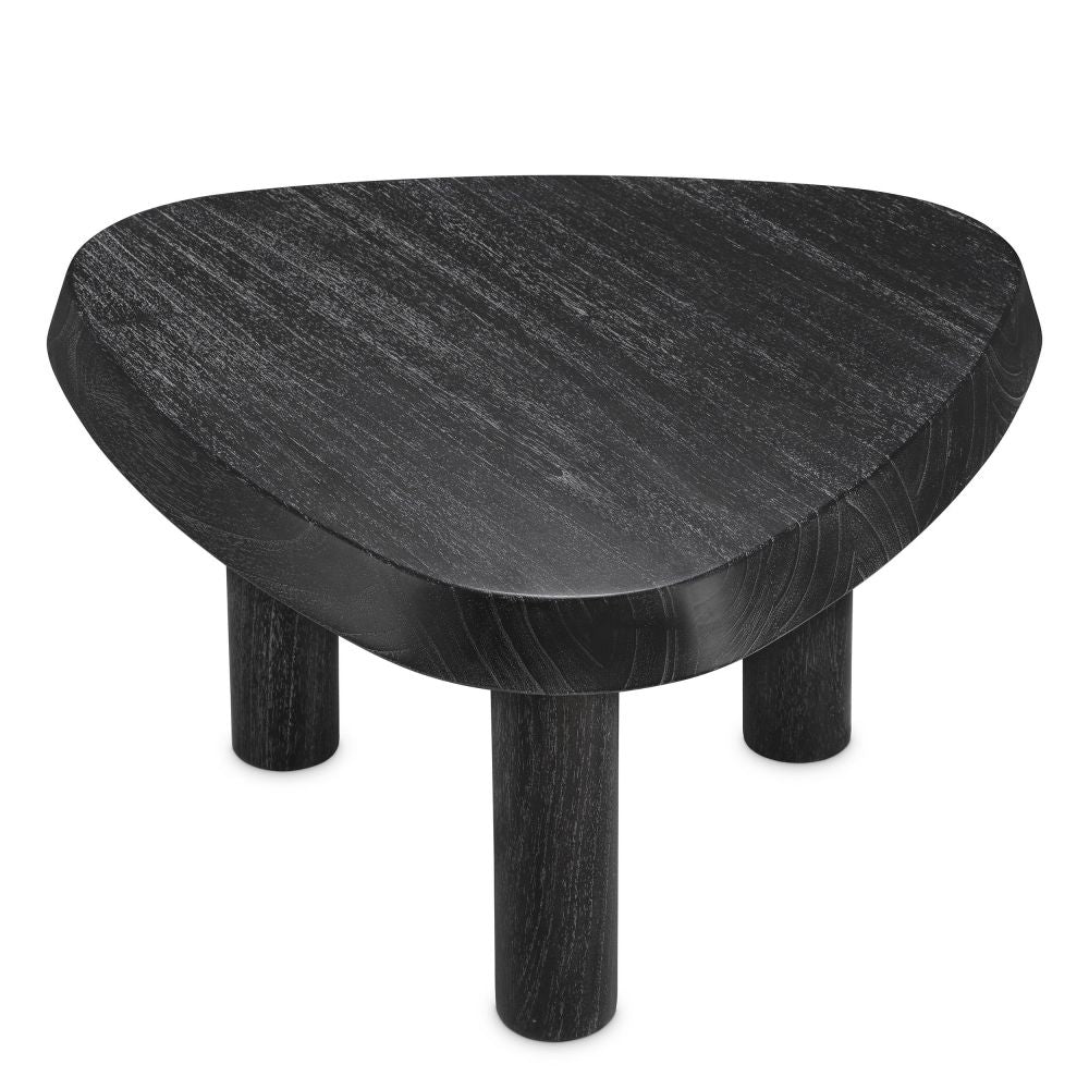 Masuta de cafea Asimetrica din Lemn de mindi Negru L63xH35cm Briel L