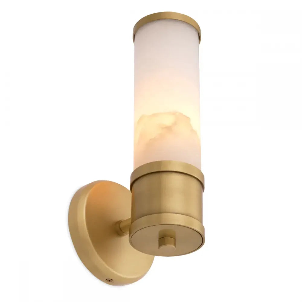 Aplica de perete din Metal Alama si Alabastru Alb H29.5xL12cm Claridges Single  Eichholtz