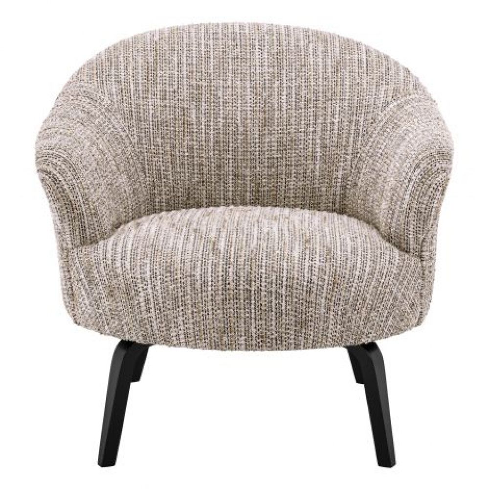 Fotoliu tapitat cu Material Textil Bej cu baza din Metal Negru H69xL68xA74cm Moretti