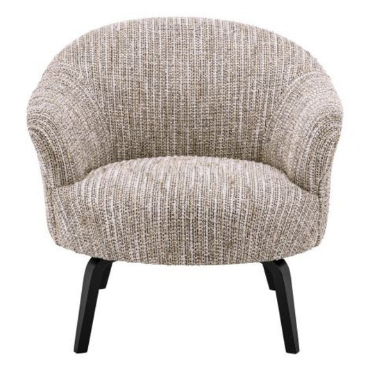 Fotoliu tapitat cu Material Textil Bej cu baza din Metal Negru H69xL68xA74cm Moretti
