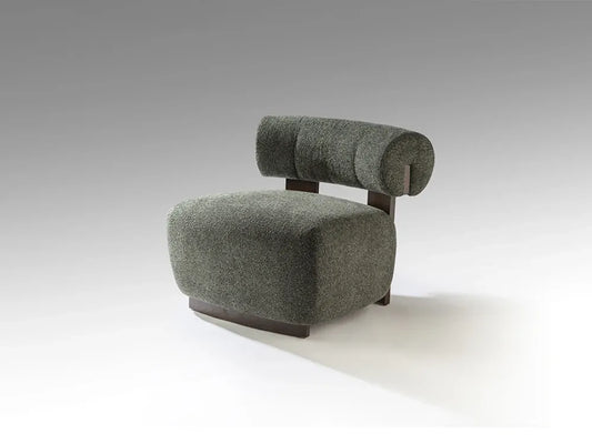 Fotoliu din Lemn Maro si Chenille Verde L76xH69cm Naomi