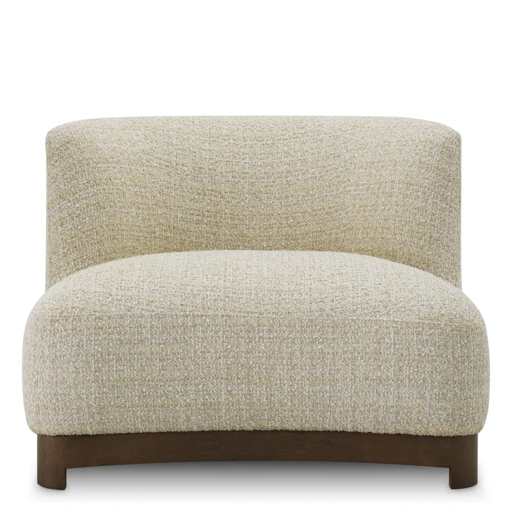 Fotoliu tapitat cu Chenille Bej L92xA92xH74cm Stelvio Eichholtz