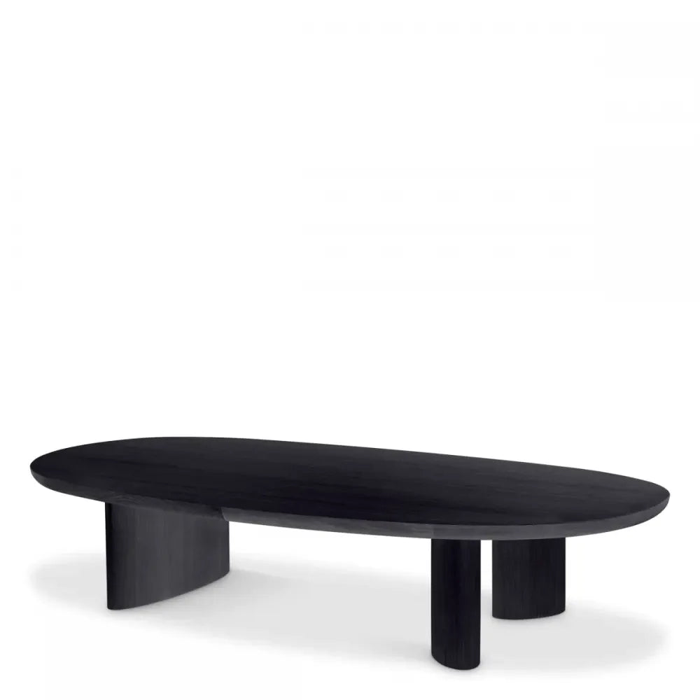 Masuta de cafea Asimetrica din Furnir de stejar Negru L168.5xl86.5cm Lindner Eichholtz