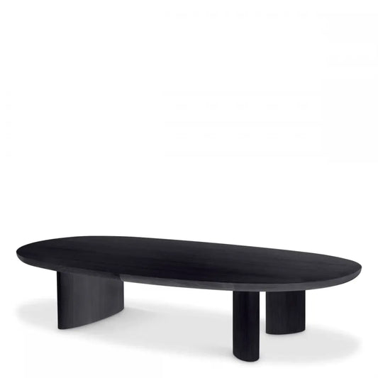 Masuta de cafea Asimetrica din Furnir de stejar Negru L168.5xl86.5cm Lindner Eichholtz