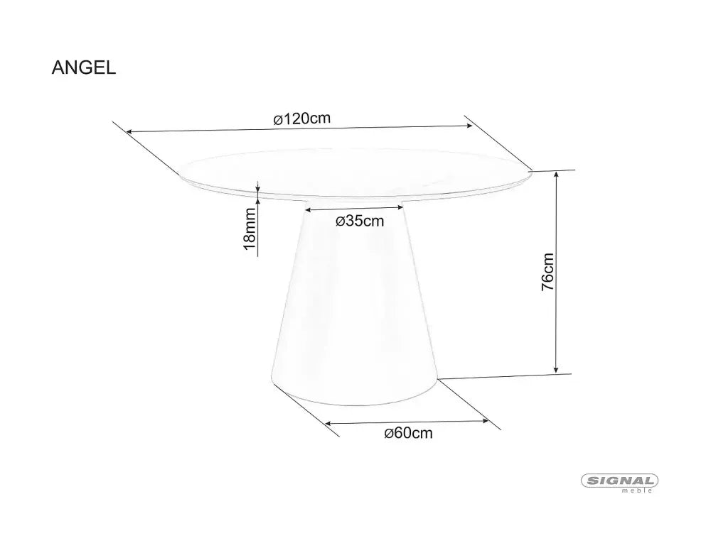 Masa rotunda din MDF+Furnir de stejar Maro si MDF Bej D120xH75cm Angel