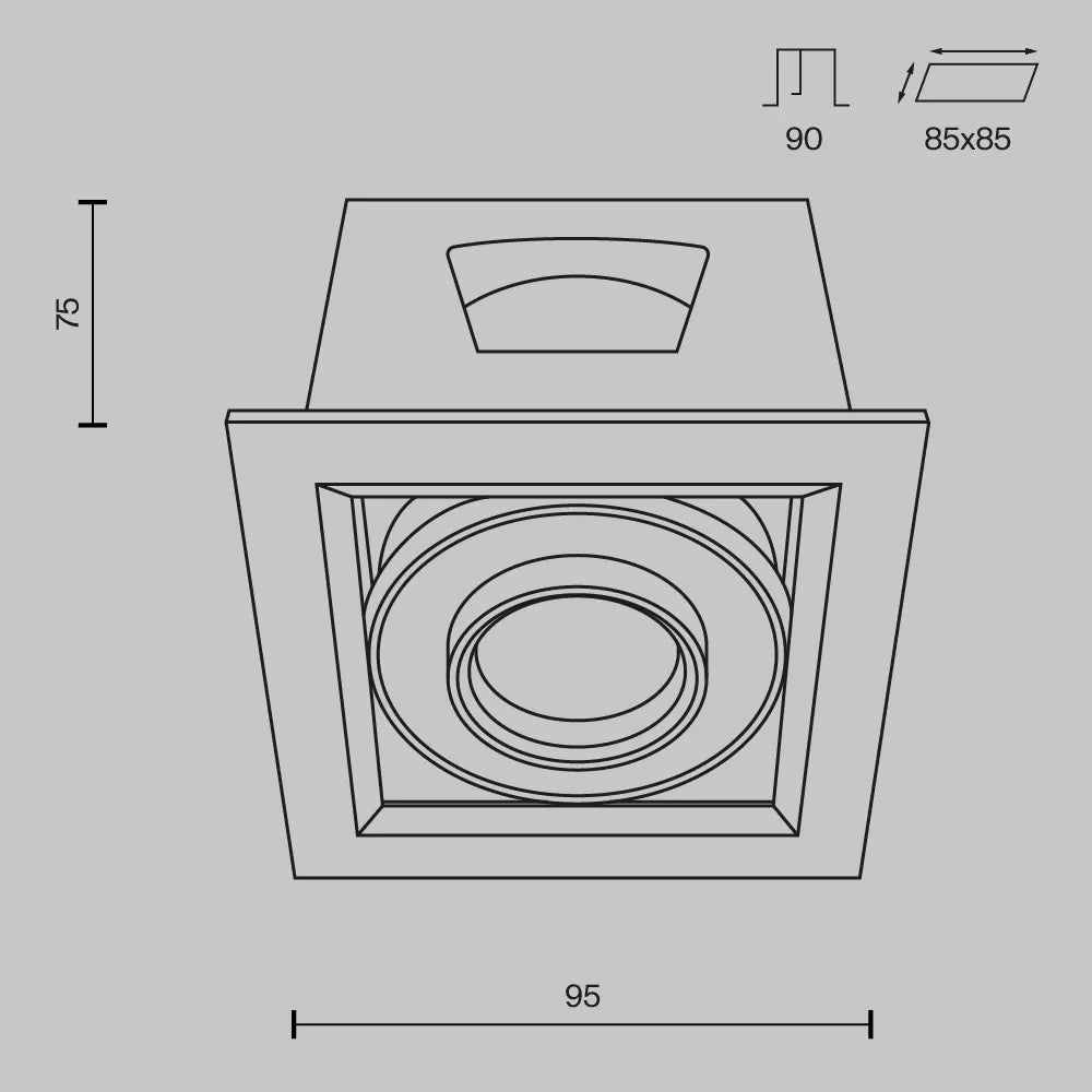 Spot incastrat din Aluminiu Alb H7.5xL9.5cm 10W Metal Modern