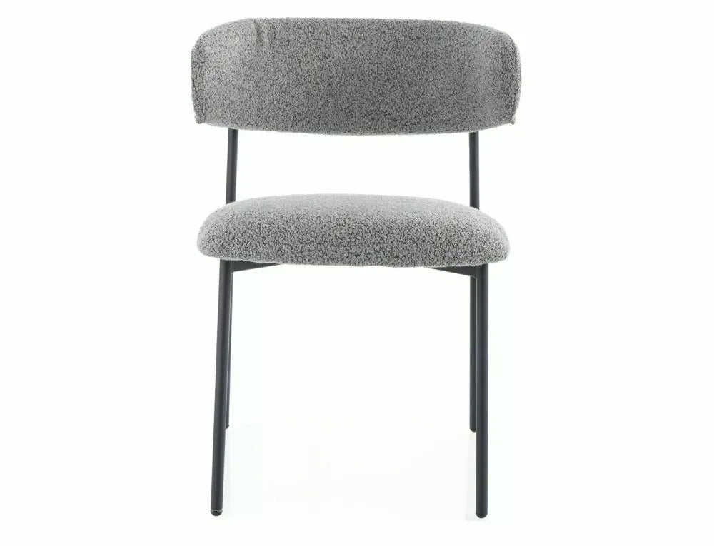 Set 2 scaune din Stofa Gri si Metal Negru Hx80Lx56xA58cm Elton