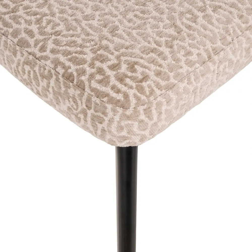 Scaun din Stofa Bej si Metal Negru L51xH77.5cm Zeno Richmond interiors