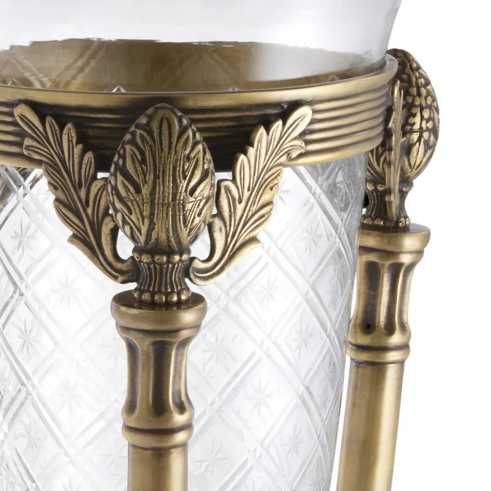 Vaza decorativa din Metal/Granit/Sticla Alama/Negru/Transparent D25.5cm Rothschield Eichholtz