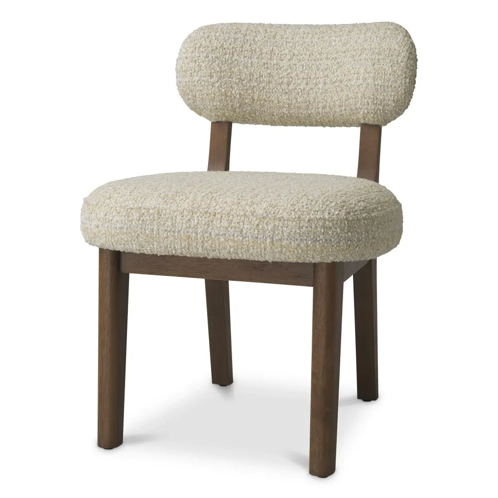 Scaun tapitat cu Chenille Bej L55.5xA63.5xH77.5cm Duveen Eichholtz