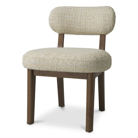 Scaun tapitat cu Chenille Bej L55.5xA63.5xH77.5cm Duveen Eichholtz