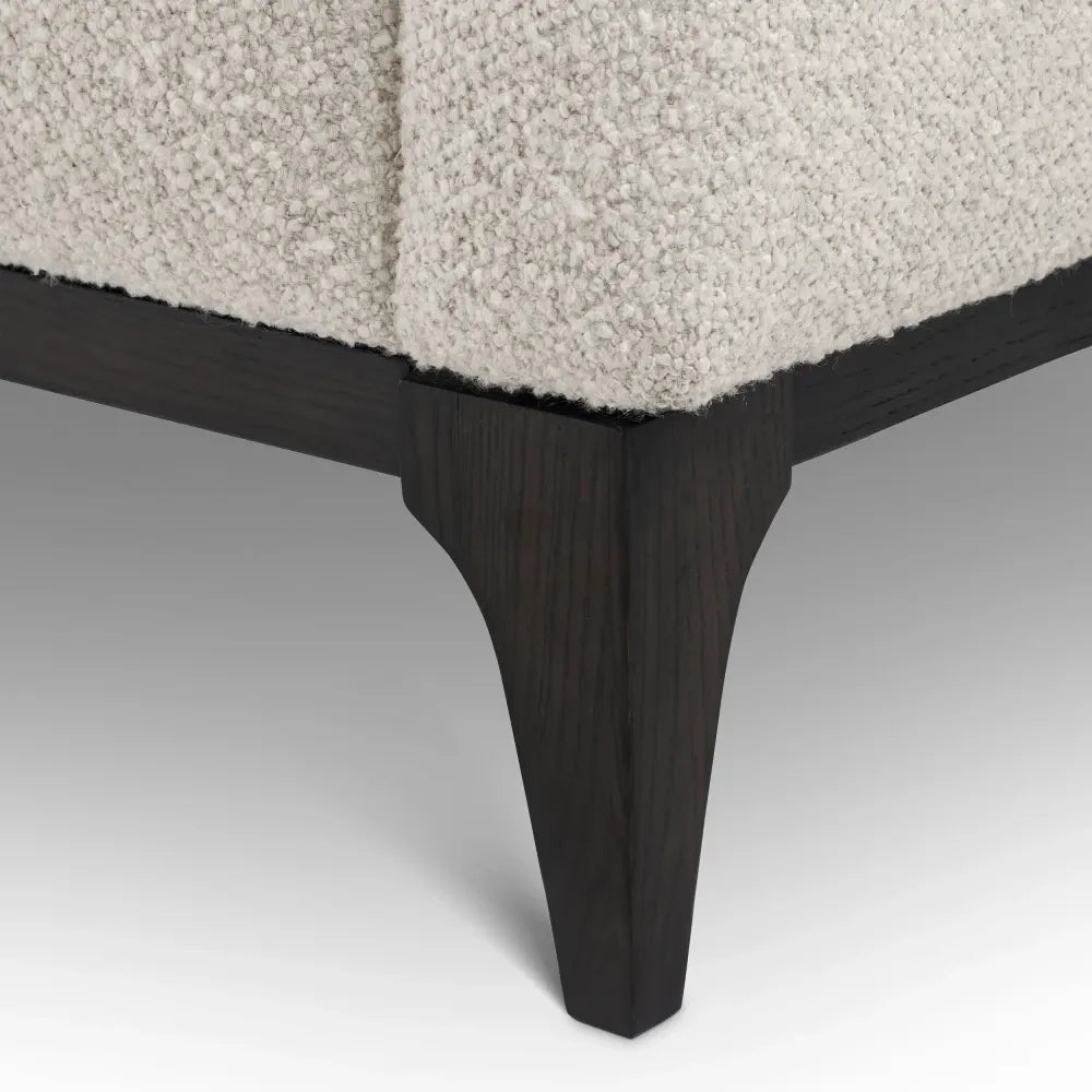Fotoliu tapitat cu Stofa boucle Alb L116xA92xH70cm Brannan Eichholtz