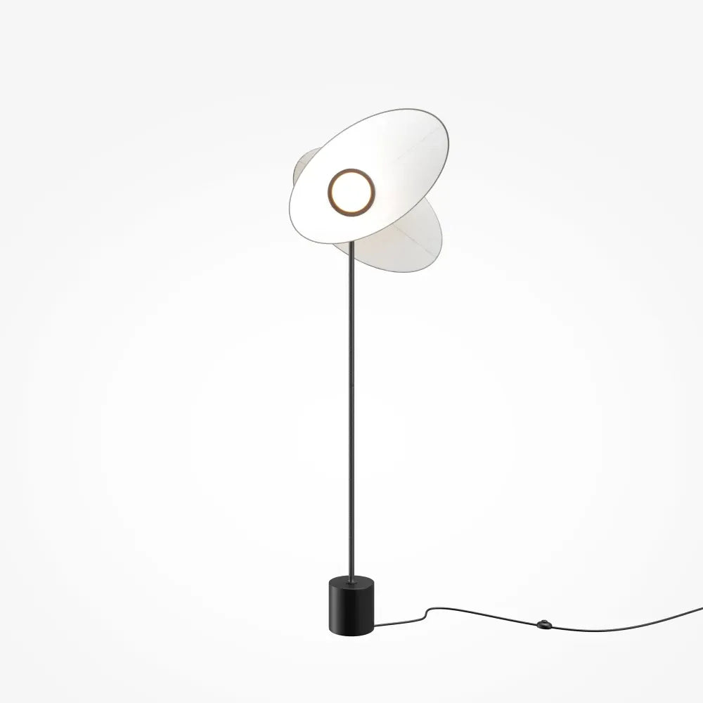 Lampa podea din Aluminiu Negru si Textil Alb H157.8xL17.4cm Evolution