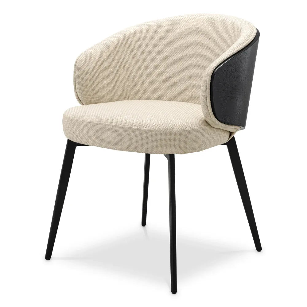 Scaun tapitat cu Stofa Crem L57xA62xH77cm Camerota Eichholtz