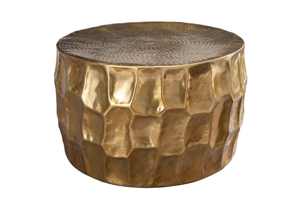 Masuta de cafea Rotunda din Metal Auriu D68xH40cm Organic Orient