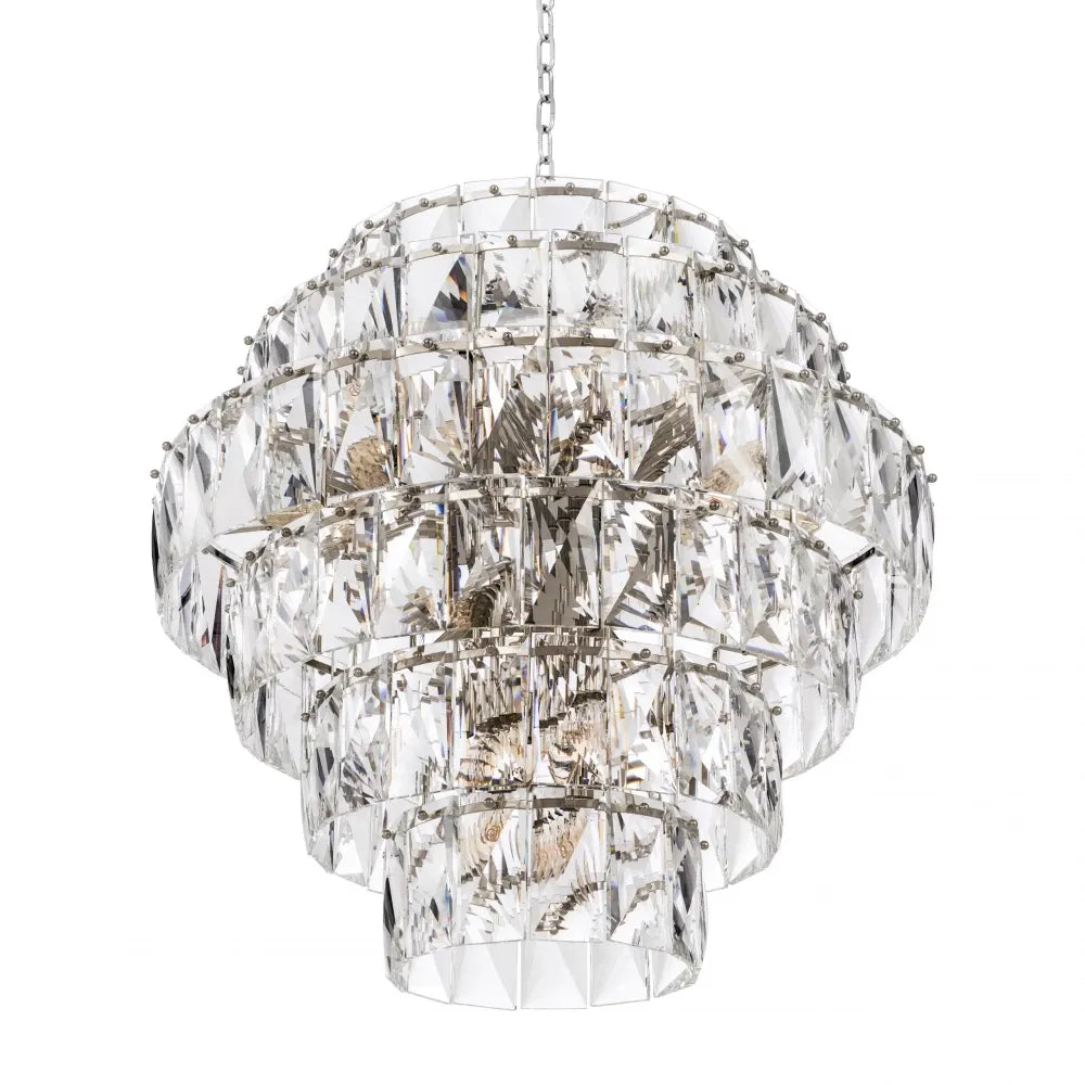 Candelabru din Metal Argintiu si Cristal Transparent H80xD80cm Amazone L Eichholtz