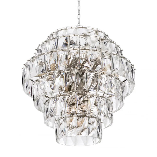 Candelabru din Metal Argintiu si Cristal Transparent H80xD80cm Amazone L Eichholtz