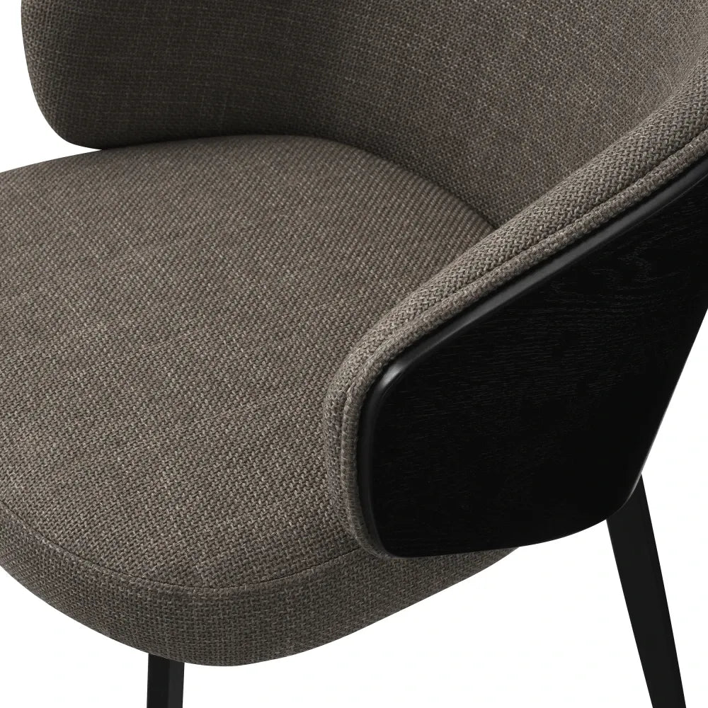 Scaun tapitat cu Stofa Gri L57xA62xH77cm Camerota Eichholtz