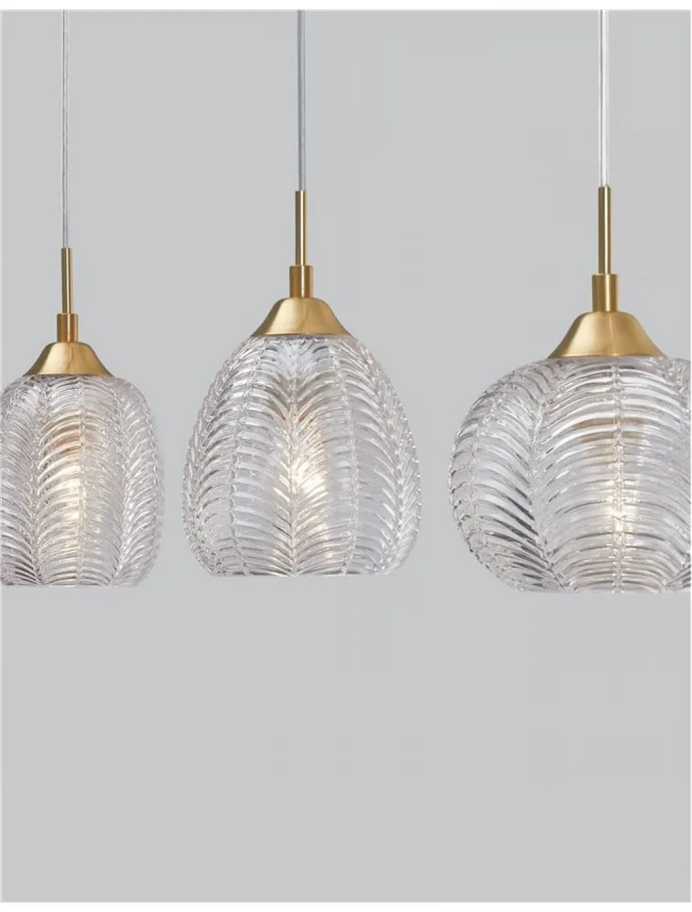 Lustra structura din Metal Auriu si abajur din Sticla Transparent H120xL76cm IP20 VARIO