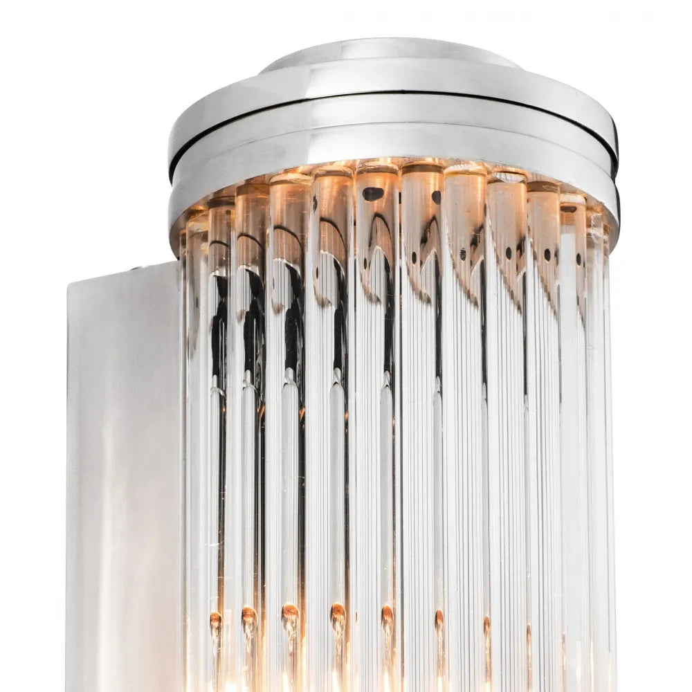 Aplica de perete din Metal Argintiu si Sticla Transparent H40xL11cm Gascogne L Eichholtz