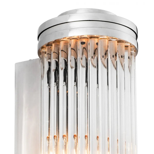 Aplica de perete din Metal Argintiu si Sticla Transparent H40xL11cm Gascogne L Eichholtz