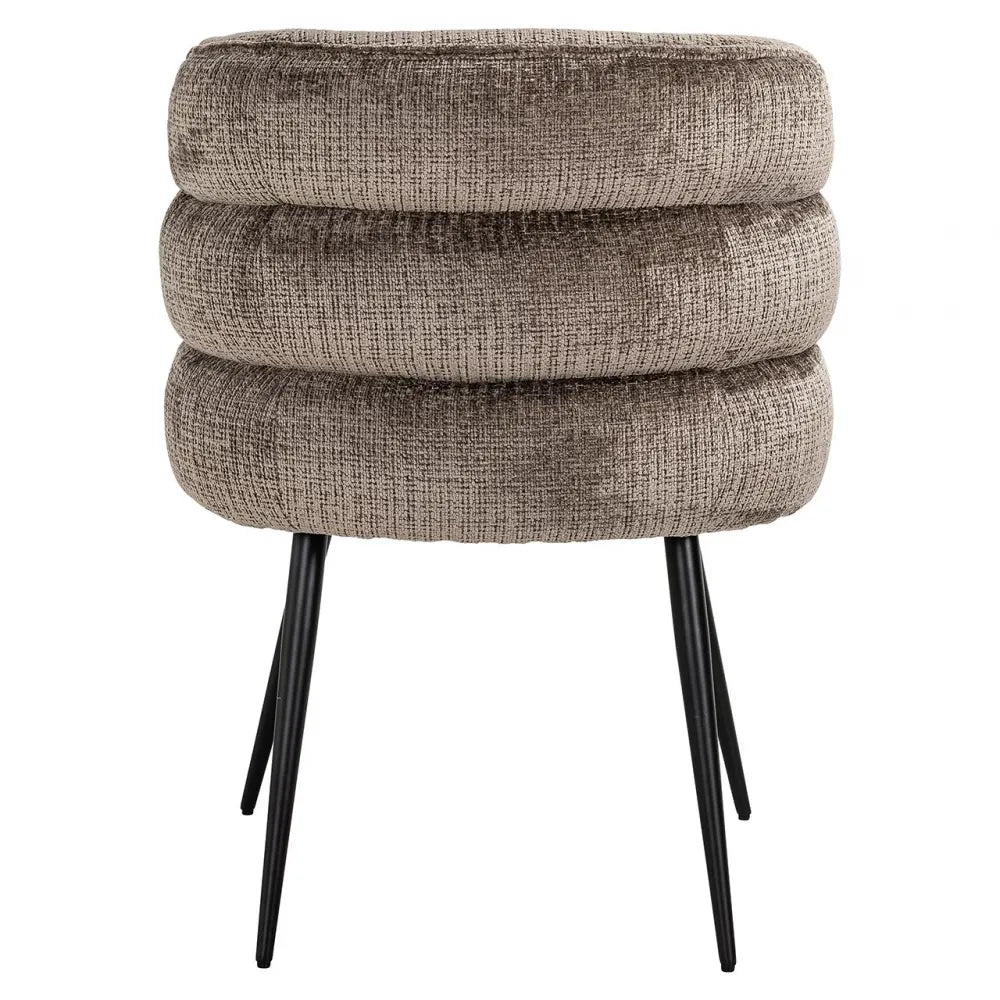 Scaun tapitat cu Chenille Maro cu picioare din Metal Negru H83xL63xA63cm Stella Richmond Interiors