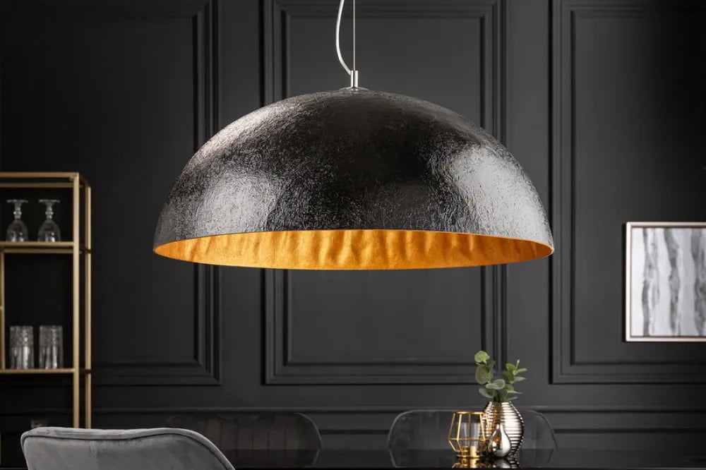 Pendul din Metal Argintiu si Fibra de sticla Negru/Auriu D70xH120cm Glow