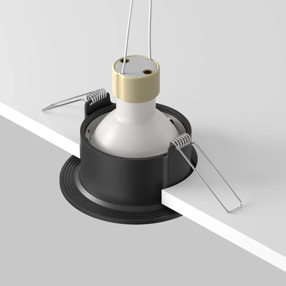 Spot incastrat rotund din Aluminiu Negru H4xD8.5cm IP65 GU10 50W Downlight