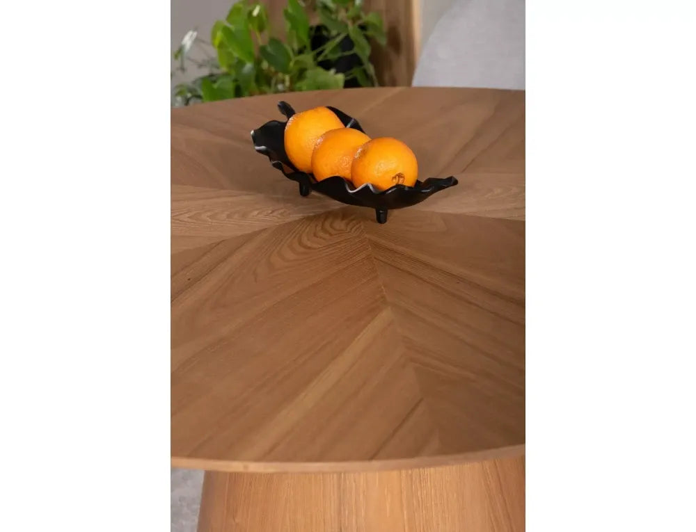 Masa rotunda din MDF+Furnir de stejar Maro D120xH75cm Angel
