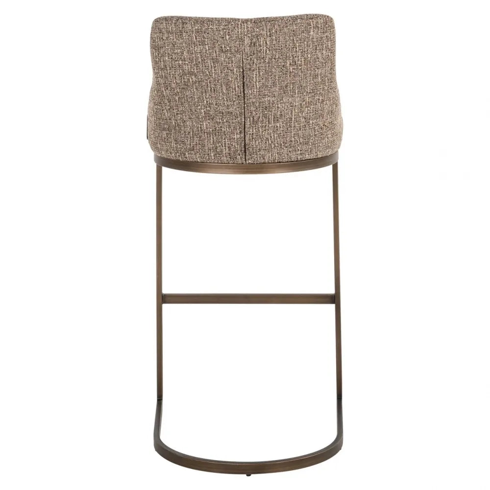 Set 2 scaune de bar din Stofa Maro si Metal Alama L48xH103cm Bolton Richmond interiors