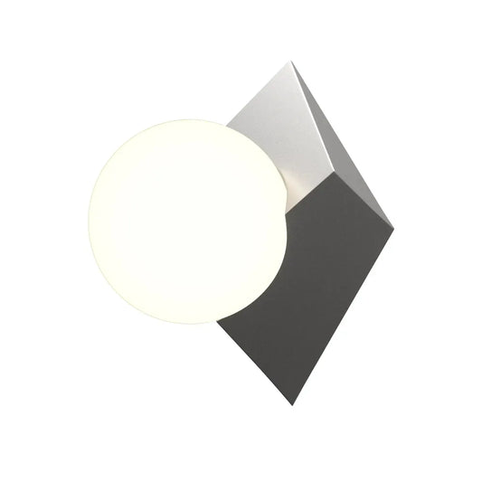 Aplica de perete din Metal Gri si Sticla Alb H21.5xL14.3cm Cubeo